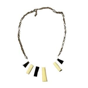 Unique Clear Acrylic Base Necklace with Inset Stones on Gold Tone Chain. OS